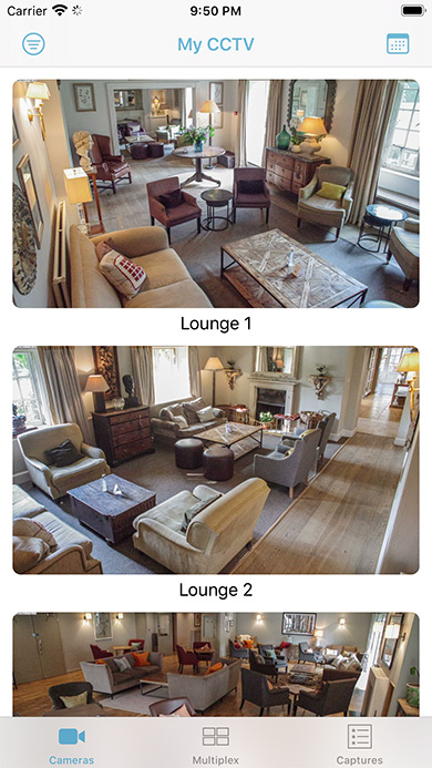 SecuritySpy iPhone app - camera grid view