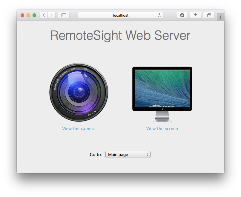 RemoteSight main web interface