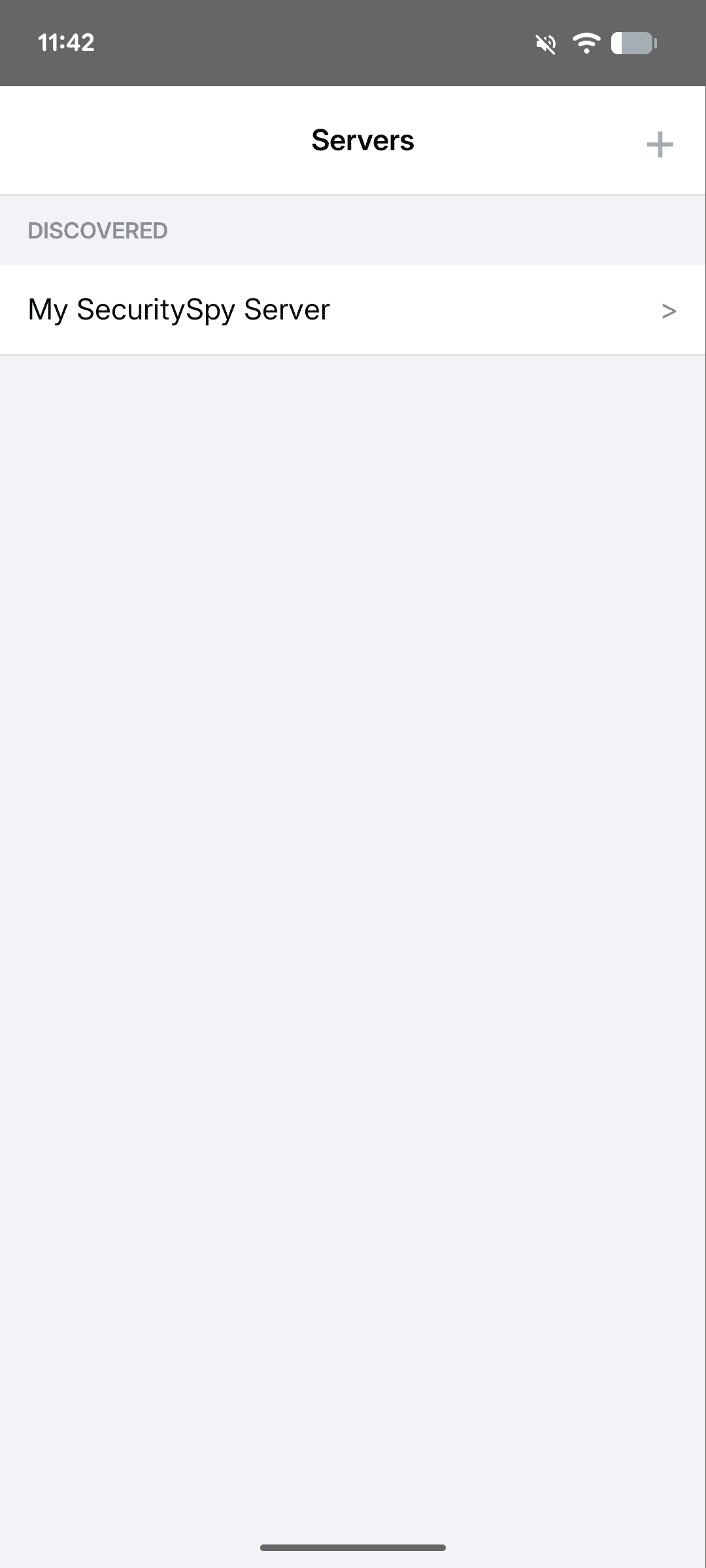 The Servers screen, from where you add, remove or connect to servers