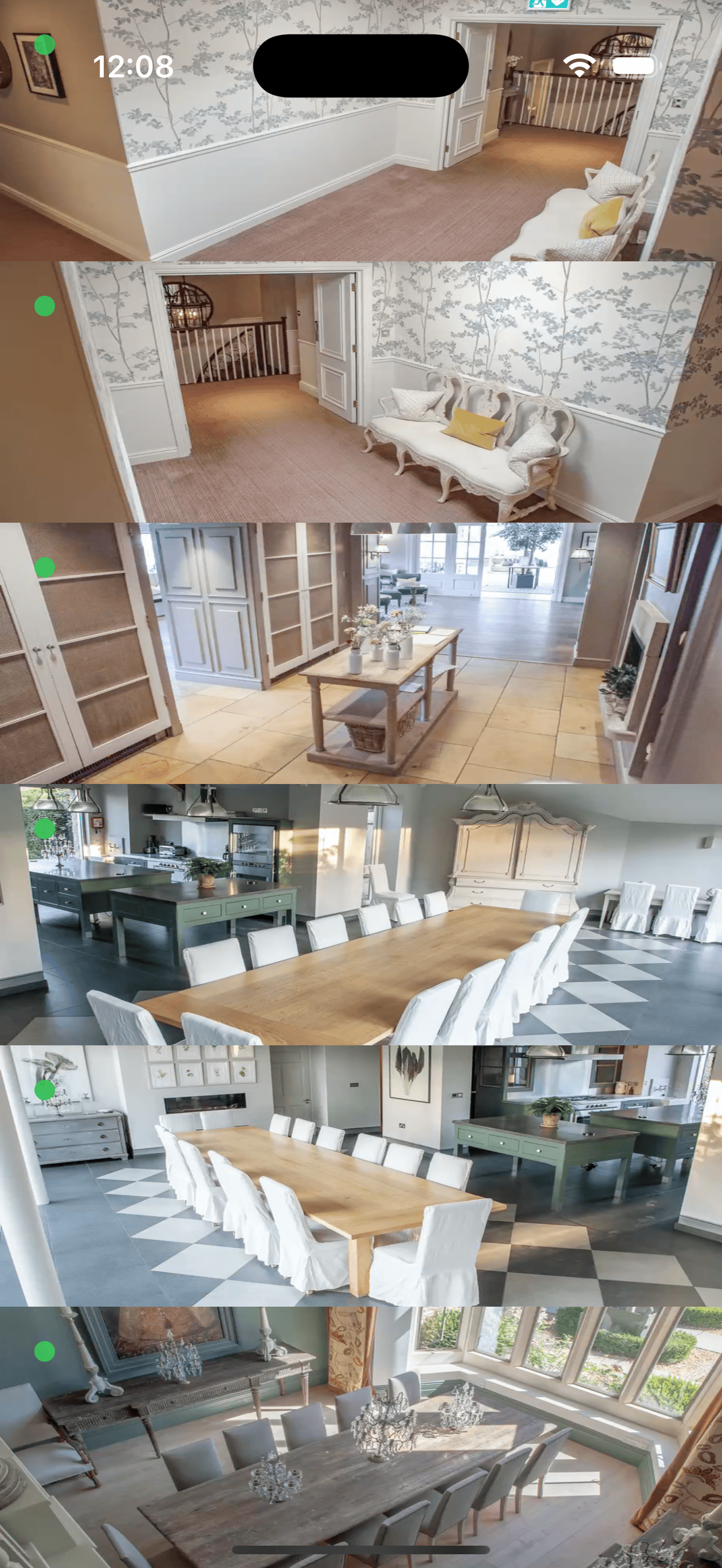 Multiplex view, where multiple cameras are shown fullscreen on pages that cycle through the full set of cameras