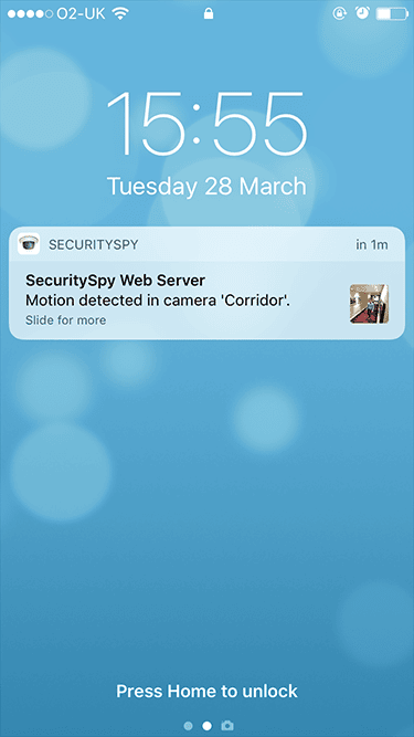 iPhone notification; tap and hold to see a larger image