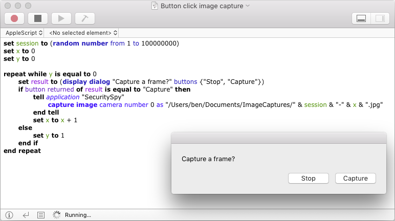 AppleScript for button click image capture
