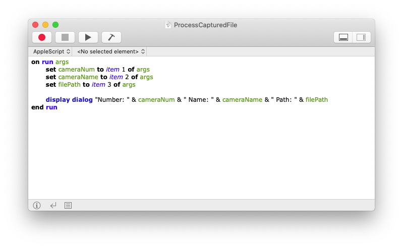 AppleScript for processing captured files