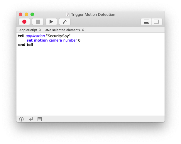 AppleScript for triggering motion detection