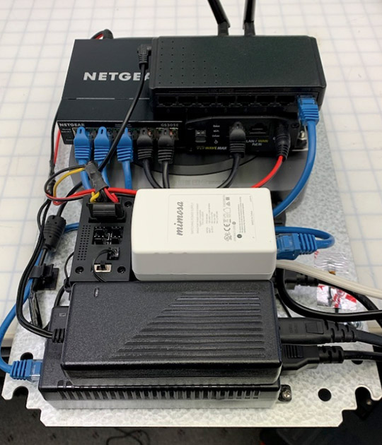 Brain box components on metal plate