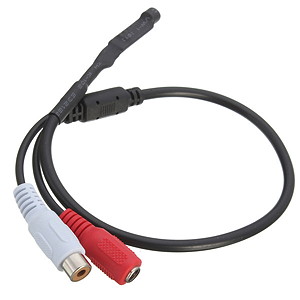 CCTV microphone with RCA audio and power connectors