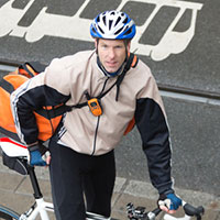 Cropped image of the detected motion area showing the cyclist