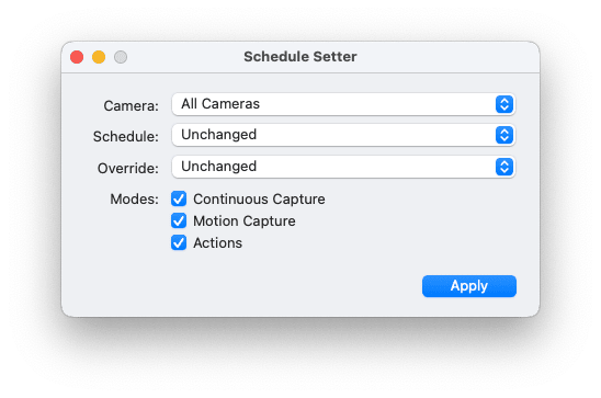 Schedule Setter Window