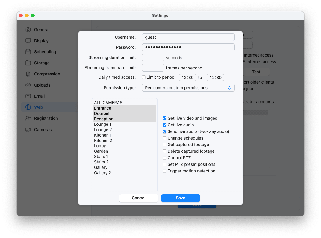 Settings - Web - Account