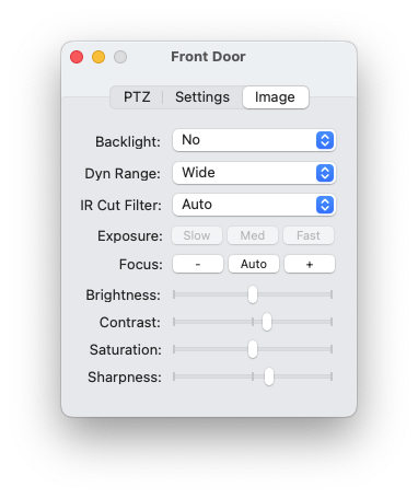Camera Control - Image Settings